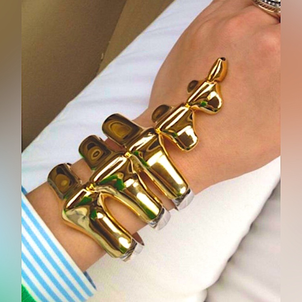 nOir Jewelry Dinosaur Rib Cage Cuff Bracelet